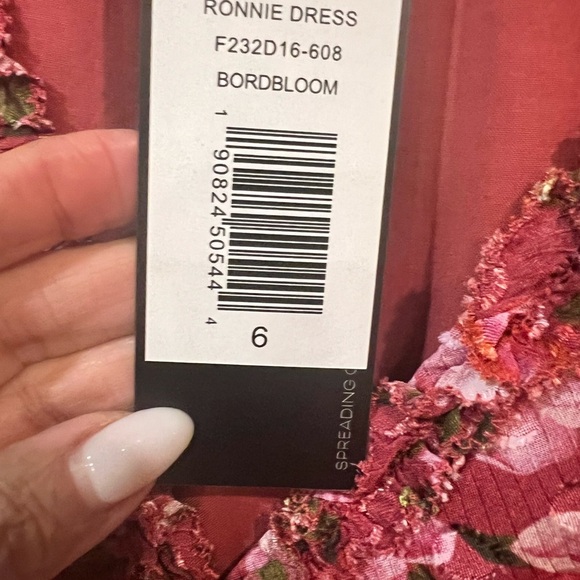 Sachin + Babi Ronnie Long Sleeve Pink Pleated Tie Front Midi Dress NWT - Picture 9 of 15